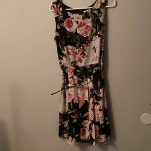 NY&CO flowered dress with belt size 12